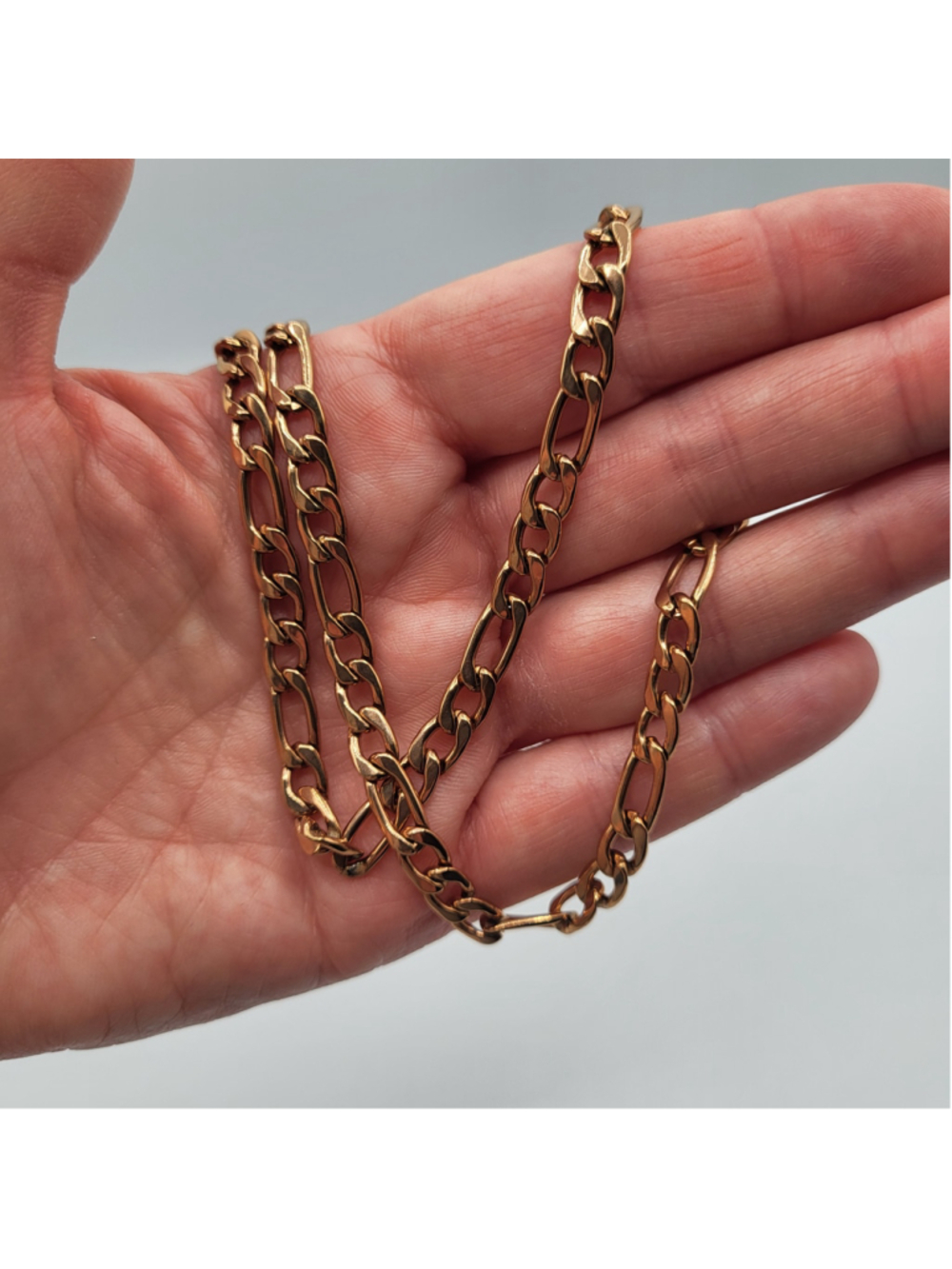 Women's 17" Rose Gold/Copper-Tone Stainless Steel Figaro Chain Necklace - NWOT
